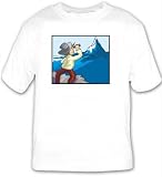 T-shirt with man, peaks, mountains, binoculars, Switzerland, Europe, tourists, snow, looking,... by SHOPZEUS