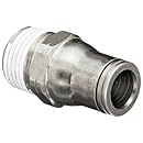 Legris 3275 56 11 Nickel-Plated Brass Push-to-Connect Fitting, Inline Connector, 1/4" Tube OD x 1/8" NPT Male