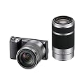 Sony NEX5N YB 16.1 MP Compact System Camera Double Lens Kit - Black (SEL 18-55mm and SEL 55-210mm Lens)