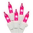 Set of 150 Heavy Duty Pretty n Pink Mini Christmas Lights - White Wire Connect 6