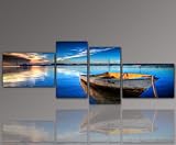 Produkt-Bild: WOW - Top Bilder - Gesenkt von 69,- Euro auf 35,- Euro !!! (Deep_Blue_60x170cm) 4 teiliges Wandbild xxl large g&uuml;nstig & modern. Bild auf echter Leinwand und Keilrahmen, der aktuelle Deko Trend 2011! Modern Art Pics in hoher Qualit&auml;t als original Kunstdruck - Picture Style Motiv (Natur See Boot Wasser Yacht Blau) Foto als Bild. Ein Blickfang der neuen Generation f&uuml;r Jung & Alt. Ideal als Geschenk f&uuml;r Familie & Freunde. Weitere sch&ouml;ne Foto Bilder im Bild Online Shop (murale canvas picture art print image l&agrave;mina)