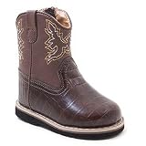 Roper Girls Boys Brown Faux Crocodile Cowboy Boots Infant Toddler 4-8