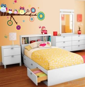 Cute COlorful Owl Family Branch Butterfly PVC Wall Stickers Wall Decal