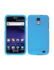 Light Blue Rubberized Faceplate Crystal Hard Skin Rubber Case Cover for Samsung Galaxy S II 2 Two Skyrocket SGH-i727