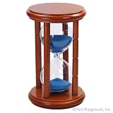 15 Minute Sand Timer - Blue Sand in Natural Stand - 6.5