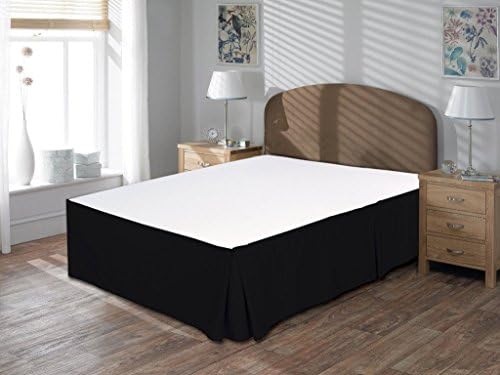 Precious Star 800 Thread Count 1pc Bed Skirt Solid Expanded/Olympic Queen Size 30'' Drop Length Super Soft 100% Egyptian Cotton All Color (Black)