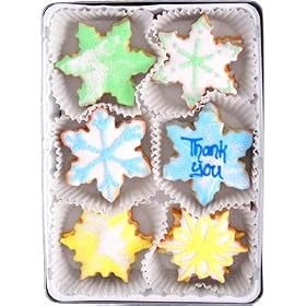 Beautiful Sweets Snowflake Thank You Organic Cookies