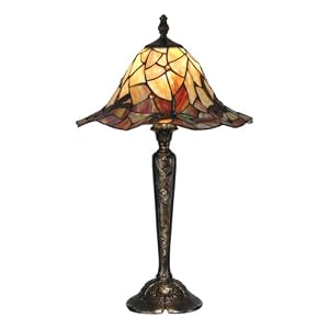Dale Tiffany TT90266 Tiffany Dragonfly Table Lamp, Bronze and Art Glass Shade