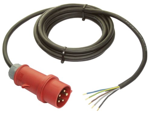as - Schwabe 70977 CEE-Anschlu&szlig;kabel 400V / 16A, 3m H07RN-F 5G1,5, schwarz, IP44 Gewerbe, Baustelle