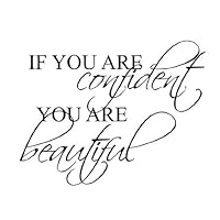 WallStickerUSA Medium 'IF YOU ARE confident YOU ARE beautiful' Quote Saying Wall Sticker Decal Transfer Film 17x25