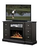 IMAGE OF Glass Ember Bed Dimplex Gibbons TV Stand with Electric Fireplace in Espresso