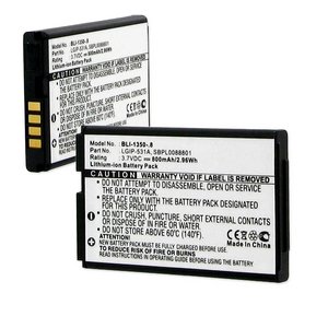 LG ENVOY 3 Cell Phone Battery (Li-Ion 3.7V 800 mAh) Rechargable Battery - Replacement For LG LGIP-531A Cellphone Battery