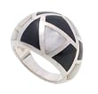SilverBin Sterling Silver Mother of Pearl and Onyx Chunky Style Ring