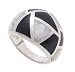 SilverBin Sterling Silver Mother of Pearl and Onyx Chunky Style Ring