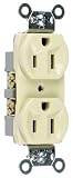 Pass & Seymour BR15ICP 15 Amp 125-Volt AC Duplex Receptacle, Ivory, 10-Pack