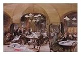 Cafe Griensteidl, Vienna, 1890 Art Giclee Poster Print by Reinhold Volkel, 12x9