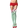 6252 Striped Thigh Highs w Bows & Strawberry Appliqu�