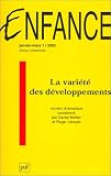 Enfance, num�ro 1 - 2003 : La vari�t� des d�veloppements