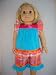 A 2pc Summer Outfit Bright Colors Shirt and Shorts Designed for 18 Inch Doll Like the American Girl Dolls
