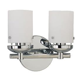 Sea Gull Lighting 40044-05 Bliss Two-Light Vanity, Chrome Finish with Cased Opal Etched... by Sea Gull Lighting