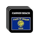 US State Flag - CANNON BEACH, Oregon (OR) Set of 4 Mini-Mousepad Coasters