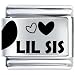 Lil Sis Heart Italian Charms Bracelet Link