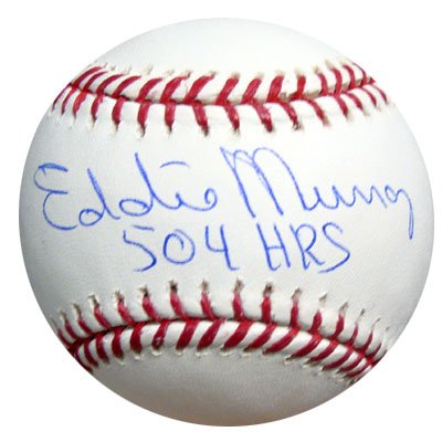 All About Autographs Inc. AAA-76366 Eddie Murray Baltimore Orioles MLB Hand Signed Official MLB Baseball with 504 HRs Inscription
