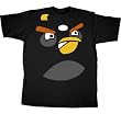 Angry Birds Black Bomber Face Mens T-shirt