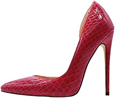 Maikool Women's Big Size High Heel Pointed Toe Noble Elegance Texture Leather Court Shoes 6 M US Rose
