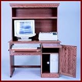 Student Desk With Hutch-Oak (Light Stain)
