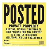 Signs: Plastic Sign - "Posted Private Property"