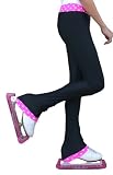 Ice Skating Stretch Pants Black/Pink w/White Dot, Large Child