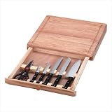 CUTTING BOARD BLOCK KITCHEN STAINLESS STEEL KNIFE SET by World Products RR
