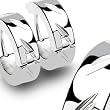 316L Stainless Steel Huggie Earrings with Diamond Cut - Sold as a Pair