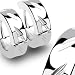 316L Stainless Steel Huggie Earrings with Diamond Cut - Sold as a Pair
