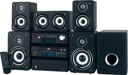 LUXUS HEIMKINO SYSTEM inkl. R+W© Glitzer-Weihnachtssticker (IM EDLEN SCHWARZEN METALLDESIGN, 3 KOMPONENTEN DVD HOME CINEMA, 5.1 SURROUND SOUND, PLL STEREO TUNER, MIT HDMI, USB-PORT, CARD-SLOT) NEU + OVP