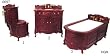 Dollhouse Miniature Fine Furniture Mahogany Bathroom Set