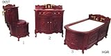 Dollhouse Miniature Fine Furniture Mahogany Bathroom Set