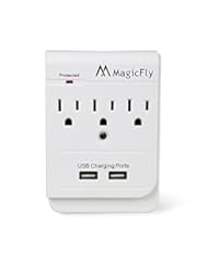 Home Improvement: Magicfly Power 3 AC Outlet Socket Wall Mount Surge Protector with Dual USB Charging Port Wall Charger 2.1A - Magicfly