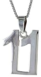 3/4' (18 mm) Sterling Silver Number 11 Pendant