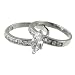 Sterling Silver Double Wedding Band Set with Marquise-cut Cubic Zirconia - Size 8