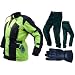 HI VIZ WATERPROOF ARMOURED THERMAL MOTORCYCLE JACKET TROUSERS & GLOVES BY AUSTRALIAN BIKERS GEAR (ALL SIZES IN STOCK)