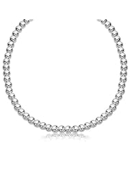 Sterling Silver Rhodium Plated Necklace with a Polished Bead Style (8mm)