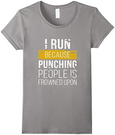 Women's Shirt storm I run because funny running T shirt 2016 Large Slate