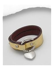 Heart Leather Bracelet In White Base