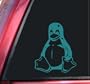 Tux The Penguin Vinyl Decal Sticker - Teal