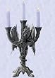 Dragon Sculptural Gothic Medieval Candelabra (Pair) Candle holder new
