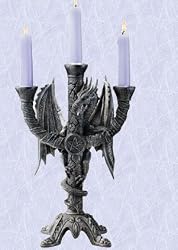 Dragon Sculptural Gothic Medieval Candelabra (Pair) Candle holder new