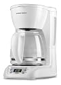 Black & Decker DLX1050W 12-Cup Programmable Coffeemaker with Glass Carafe, White