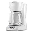 Black & Decker DLX1050W 12-Cup Programmable Coffeemaker with Glass Carafe, White